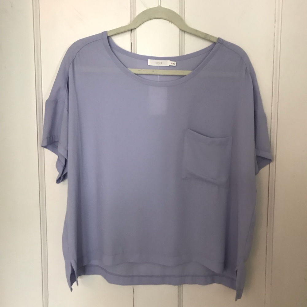 Lavender Loose Fitting T-Shirt Style Blouse